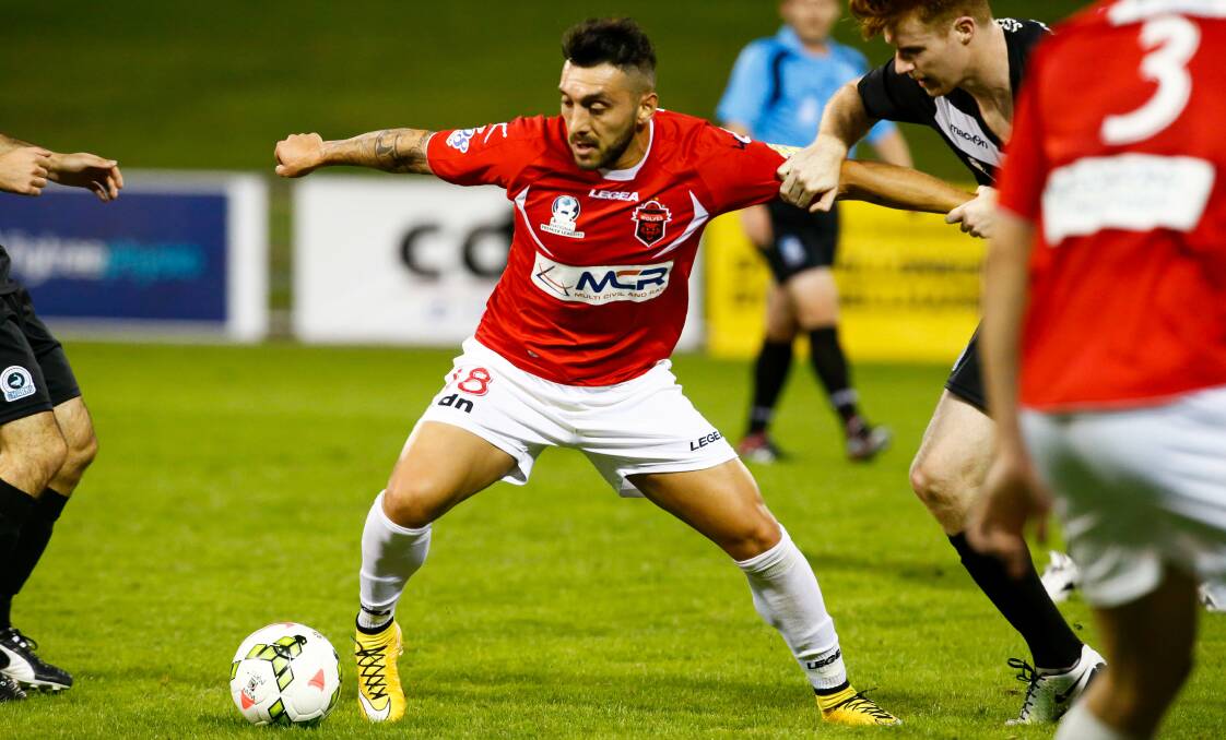 DOUBLE UP: Nico Bernal scored a brace in the Wollongong Wolves 3-1 win over Sutherland Sharks at WIN Stadium. Picture: ADAM McLEAN