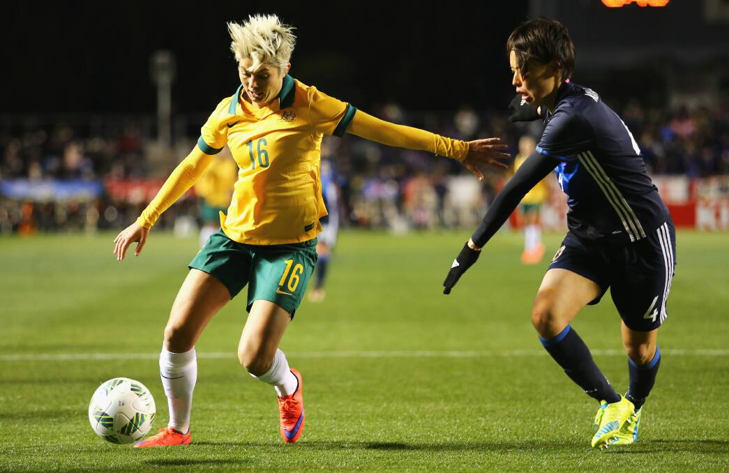 EDGING CLOSER: Shellharbour's Michelle Heyman is one of three South Coast players hoping to be named in the Matildas' final Rio 2016 squad. Picture: GETTY IMAGES