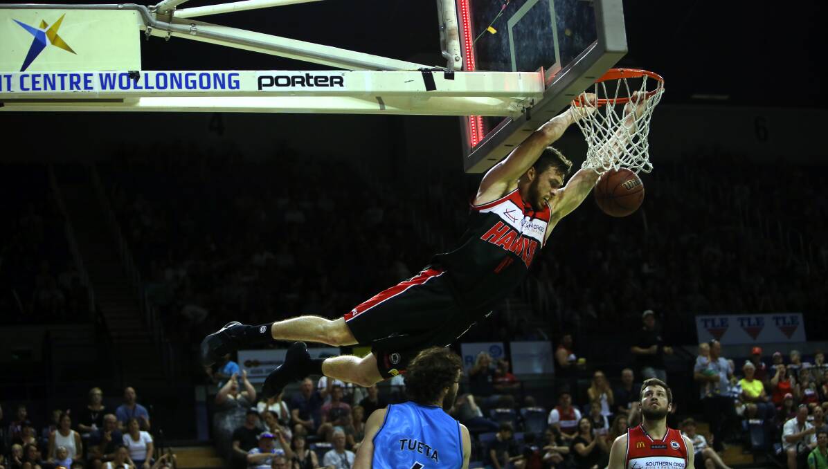 FLYING HIGH: Hawks forward Nick Kay had another strong night in the win over New Zealand Breakers. Picture: SYLVIA LIBER
