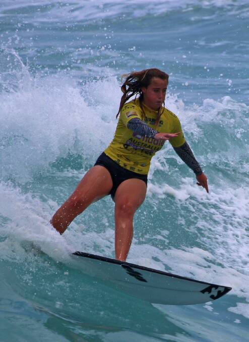 YOUNG TALENT: Illawarra surfer Billie Melinz. Picture: Ethan Smith/Surfing NSW