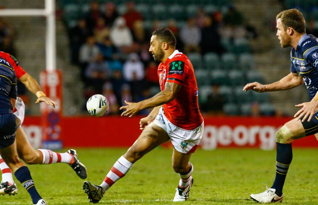 Create: Dragons playmaker Benji Marshall on the attack against North Queensland at WIN Stadium on Saturday night. Picture: Adam McLean