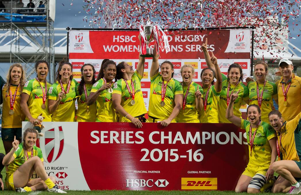 Champions: After winning the world rugby sevens series, Emma Tonegato and Nicole Beck will be part of Australia's Olympics team. 