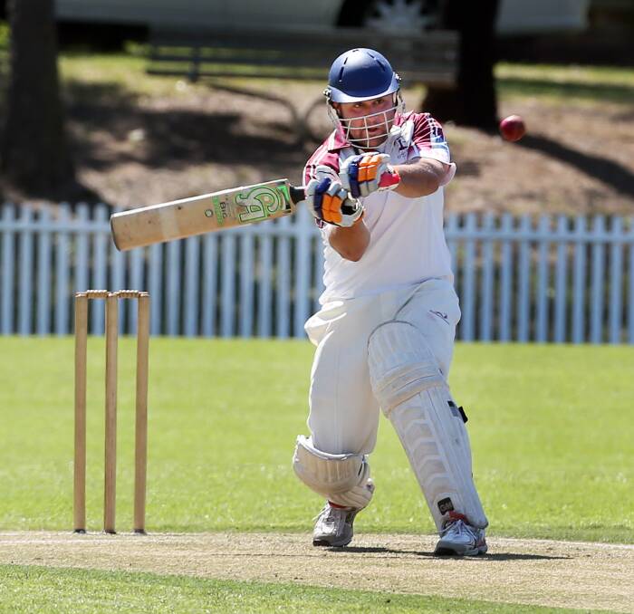 Firing: Wollongong's David Studholme takes on a short ball in Saturday's loss to Keira at Keira Oval. Studholme top-scored for the Lighthouse Keepers with 30 in the team's score of 158. Picture: Robert Peet