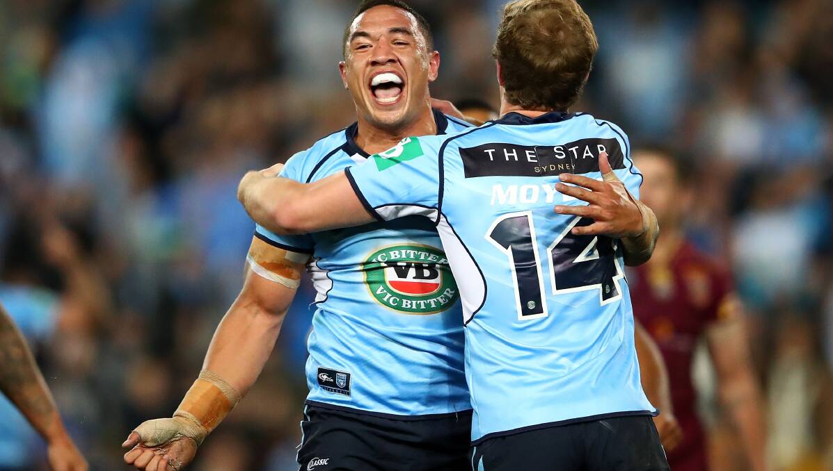 Singing the Blues: Dragons and NSW forward Tyson Frizell has signed a new deal to stay in Wollongong until the end of 2020. 