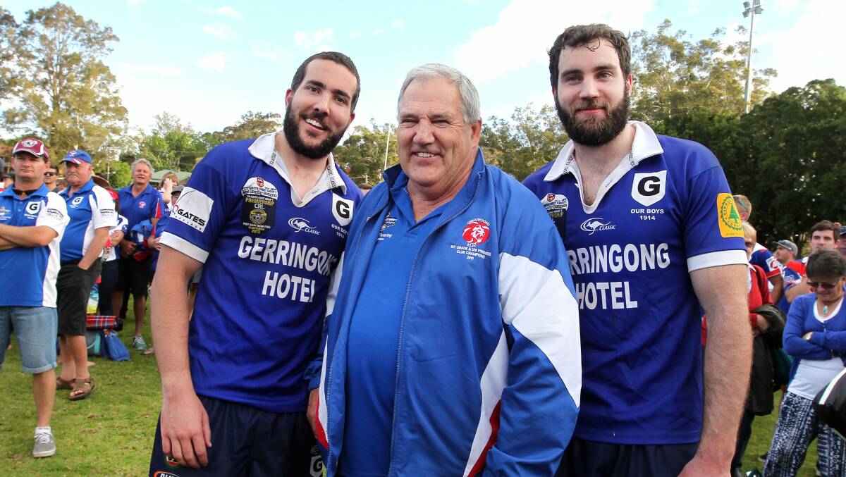 Eels great: Mick Cronin with sons Peter and Pat. Picture: Sylvia Liber