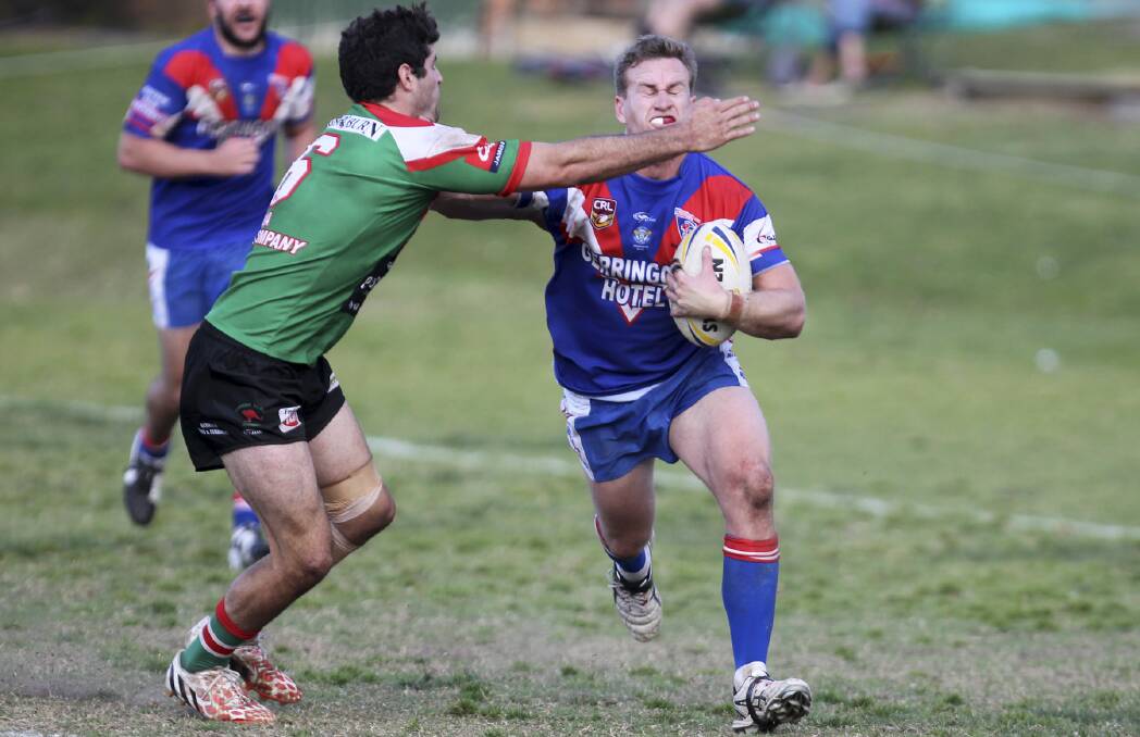 Return: Gerringong's Joel Roberts, pictured against Jamberoo earlier this year, returned from an ankle injury against Kiama on Sunday. Picture: Kiama Picture Co