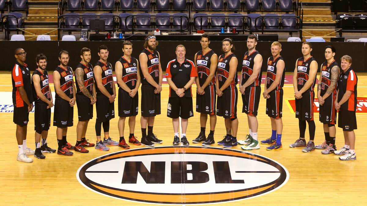 Hard ball: The Illawarra Hawks 2015-16 squad (absent Kevin Lisch). The Hawks take on New Zealand on Wednesday night. Picture: Robert Peet.