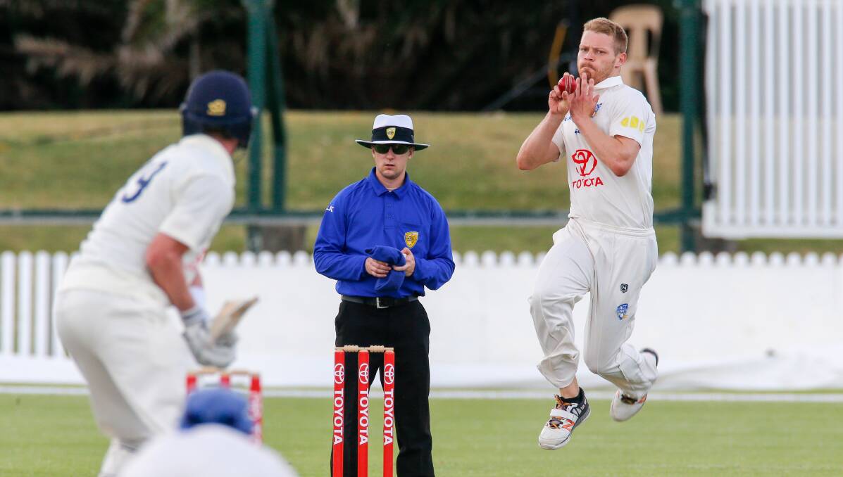 Giant leap: Nathan McAndrew chases wickets at North Dalton Park on Tuesday. Picture: Adam McLean