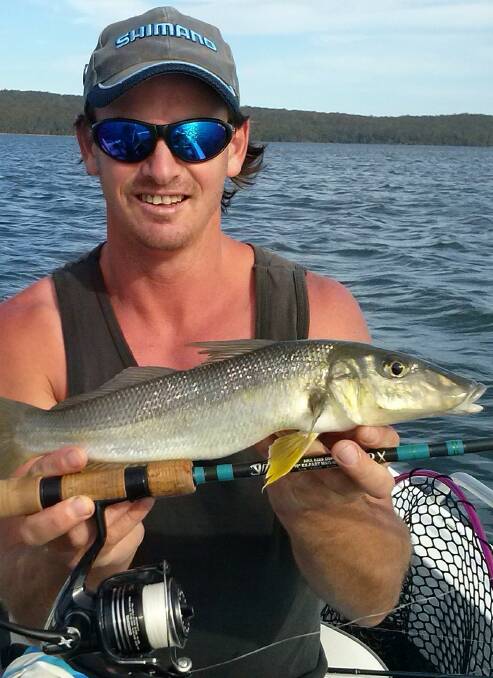 In the bag: Wal Balzan with a stud whiting caught in St Georges Basin.