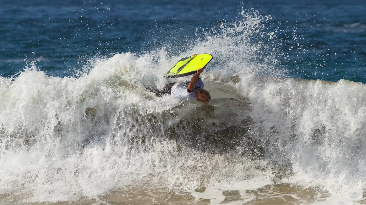 IMPRESSIVE: Liam Lucas from Clovelly won the junior men  division of the 2016 NSW bodyboard titles. Photo: Tyson Wickham/Surfing NSW