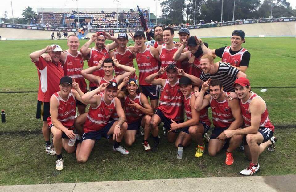 Winning grins: The Wollongong Devils division one team celebrate  last year's Vawdon Cup title success. The new season starts on Friday night.