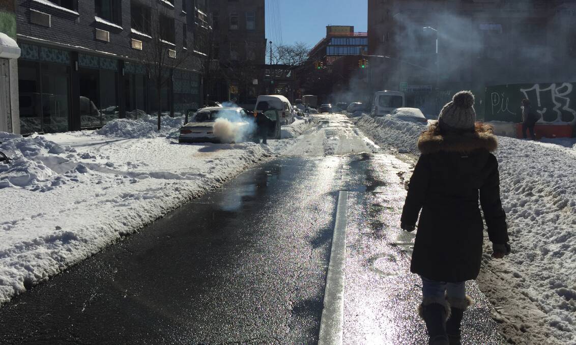 Not a cloud in the sky on Kent Street on Sunday as Brooklyn rebounds from the storm. Picture: Adam Day