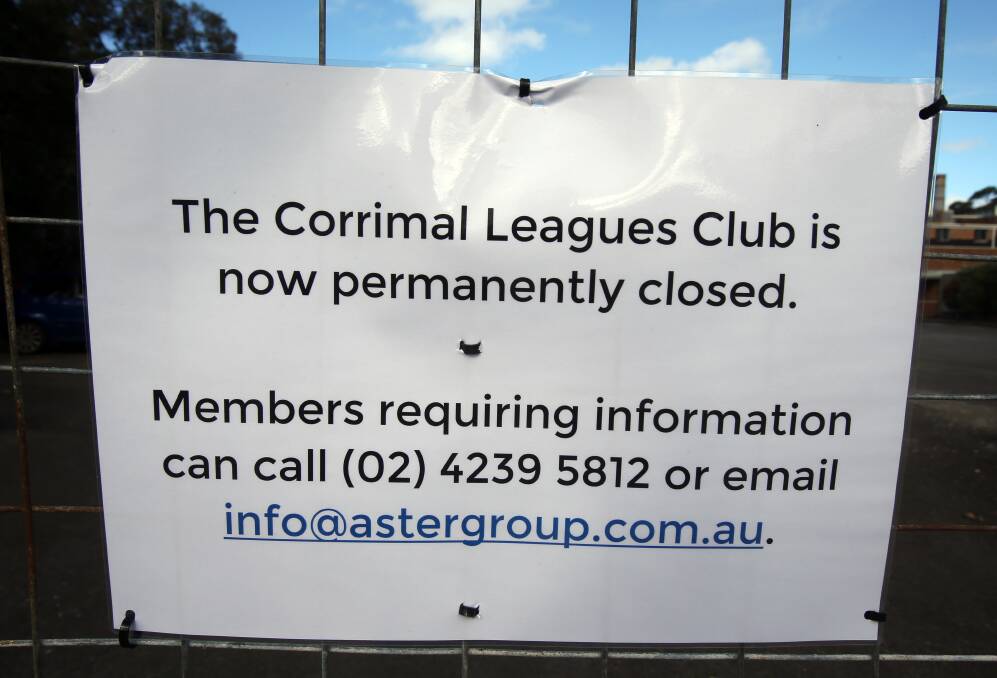 A sign at the club fence announces the closure. 