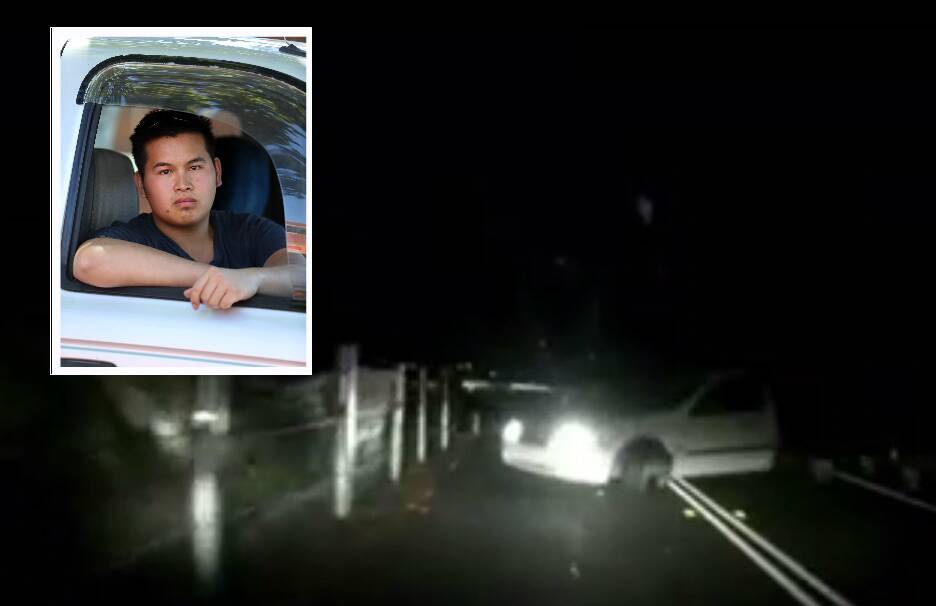 BRACED FOR IMPACT: Thomas Hoang says he was powerless to avoid an out-of-control ute that collided with his car on Mt Keira Road. Inset: Robert Peet