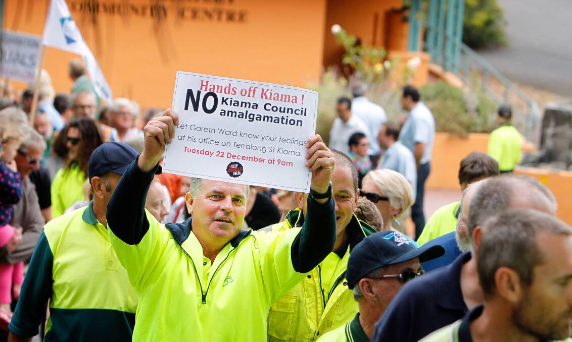 A large contingent of council workers departs Hindmarsh Park, headed for Gareth Ward's office. Picture: Sylvia Liber. 