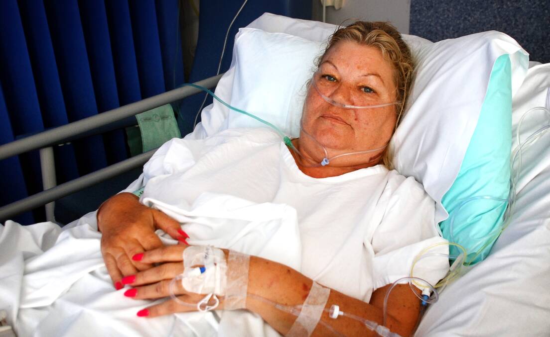LONG ROAD: Yvonne Clark begins her recovery at Wollongong Hospital. Picture: Angela Thompson