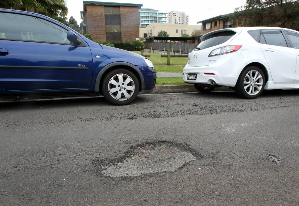 Pothole problems: Illawarra councils need to find millions of dollars to bring the region's roads up to scratch, according to the NRMA.