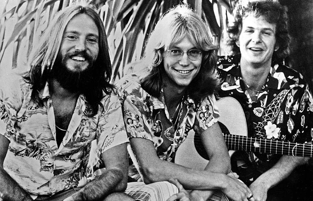 GOOD TIMES: Flashback with America's Dewey Bunnell, Gerry Beckley, and Dan Peek. Picture: Getty Images