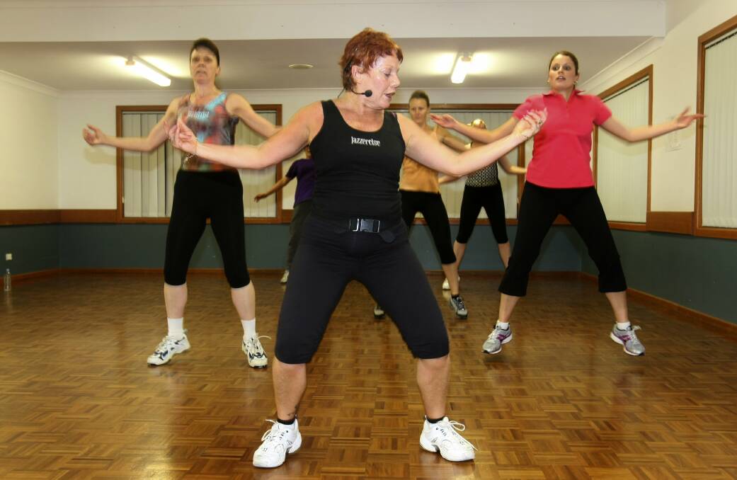 I like to move it move it: Betty Golledge running a jazzercise class at the Horsley Community Centre in 2011.