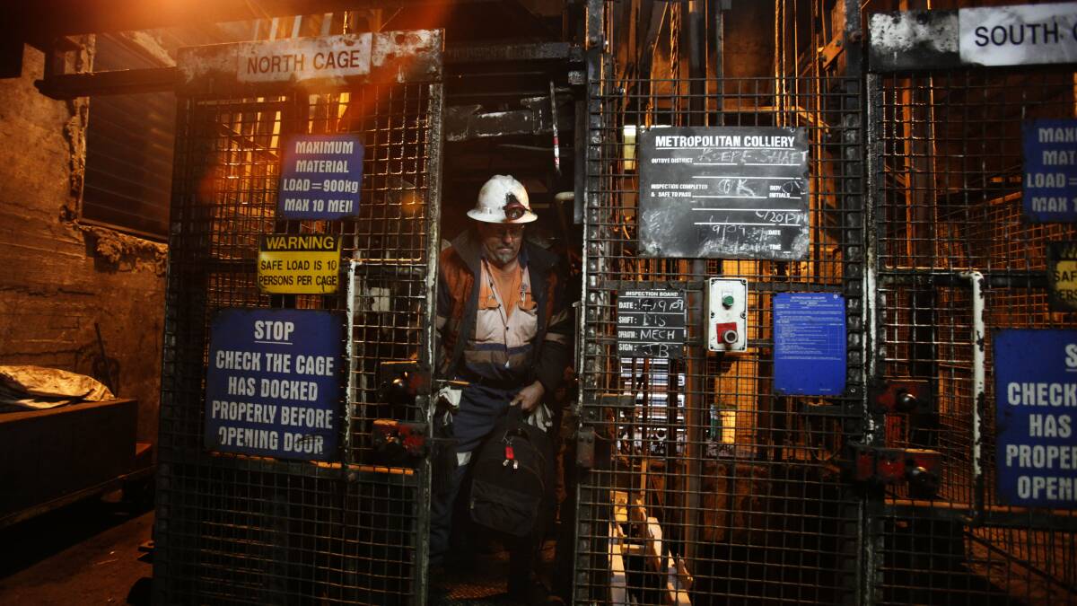 Clocking on: A worker at the Metropolitan mine, which Peabody wants to sell to South32. The ACCC has raised concerns about the impact on the Illawarra coal market.