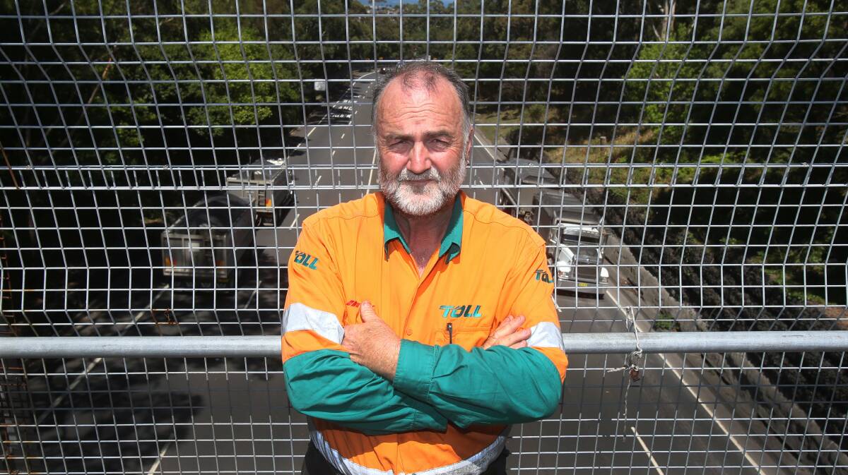 Truckie Pat Armstrong reckons driving a semi-trailer down Mt Ousley can be a tricky task. He should know - he's tackled it thousands of time. Picture: Robert Peet