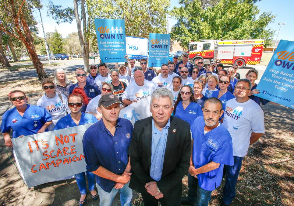 Ongoing campaign: A rally outside Shellharbour Hospital in November was one of a number of protests since the proposal was announced. Picture: Adam McLean 