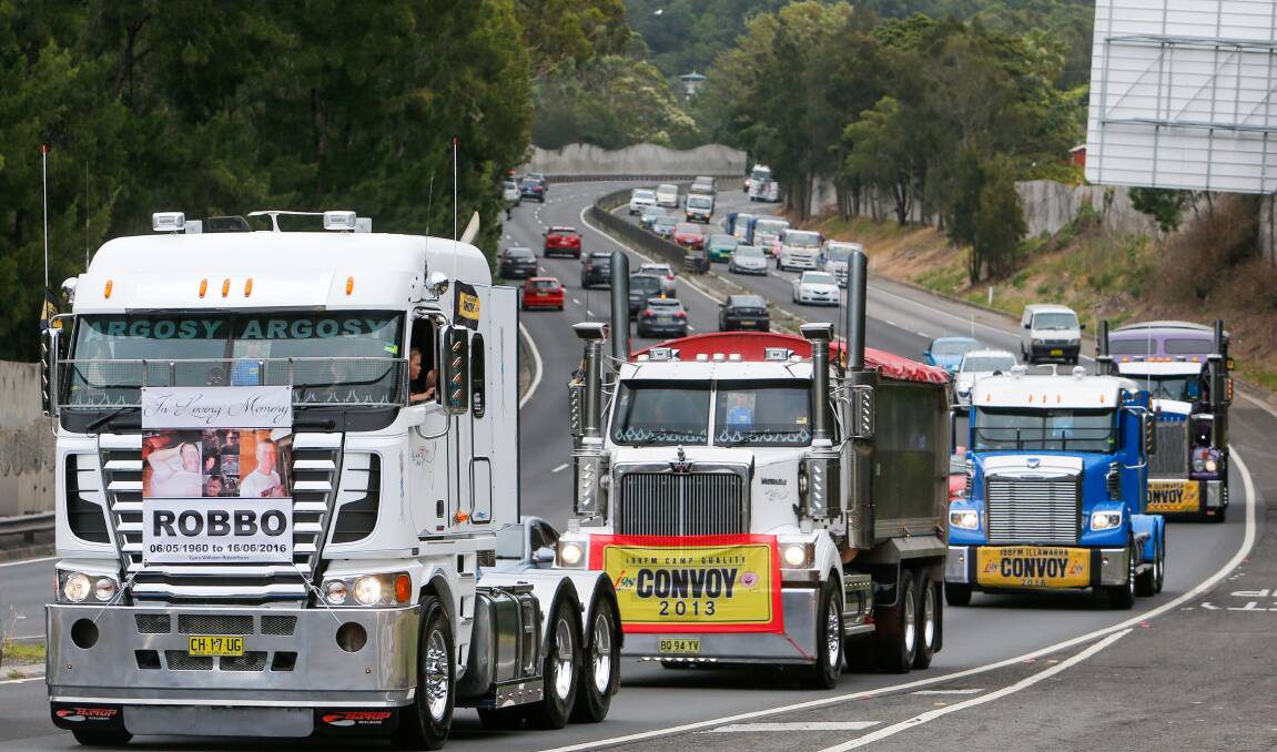 Illawarra Convoy 2016 making its way down Mount Ousley Rd. Picture: Adam McLean
