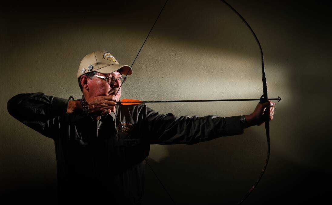 Drawing a longbow: Traditional Archery Australia national secretary Les Simpson, who said the Illawarra is among the worse areas for illegal hunting, mostly deer. Picture: Adam McLean