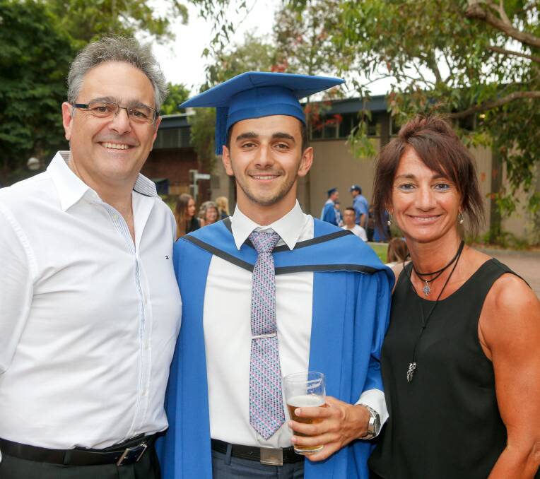 Local hero: Dario and Sue Trevisi celebrate son Dan's Bachelor of Civil and Mining Engineering (Honours)