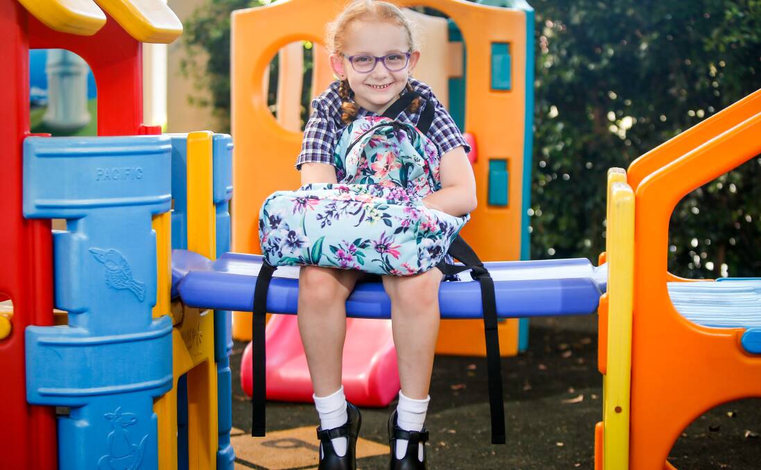 Early intervention: Ruby Sainsbury has a hearing impairment but will be on par with her peers at Mount Terry Public School thanks to programs delivered at the Wollongong Shepherd Centre. Picture: Adam McLean