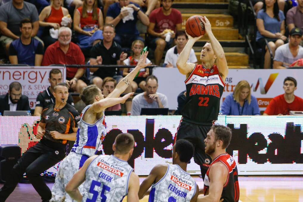 FINE FORM: Hawks forward Tim Coenraad has been a standout in the opening two matches of Illawarra's final series against the Adelaide 36ers. Picture: Adam McLean
