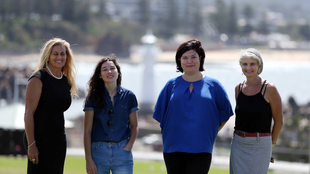 Aiming high: Illawarra International Women's Day scholarship winners Michelle Rush, Lucy Mills, Sarah Lisle and Libby Bloxham will use the grants to better themselves, and their communities. Picture: Robert Peet