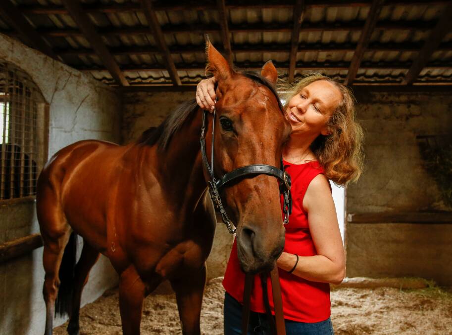 ON THE UP: Trainer Theresa Bateup with Fleeting Stryke. Picture: ADAM McLEAN