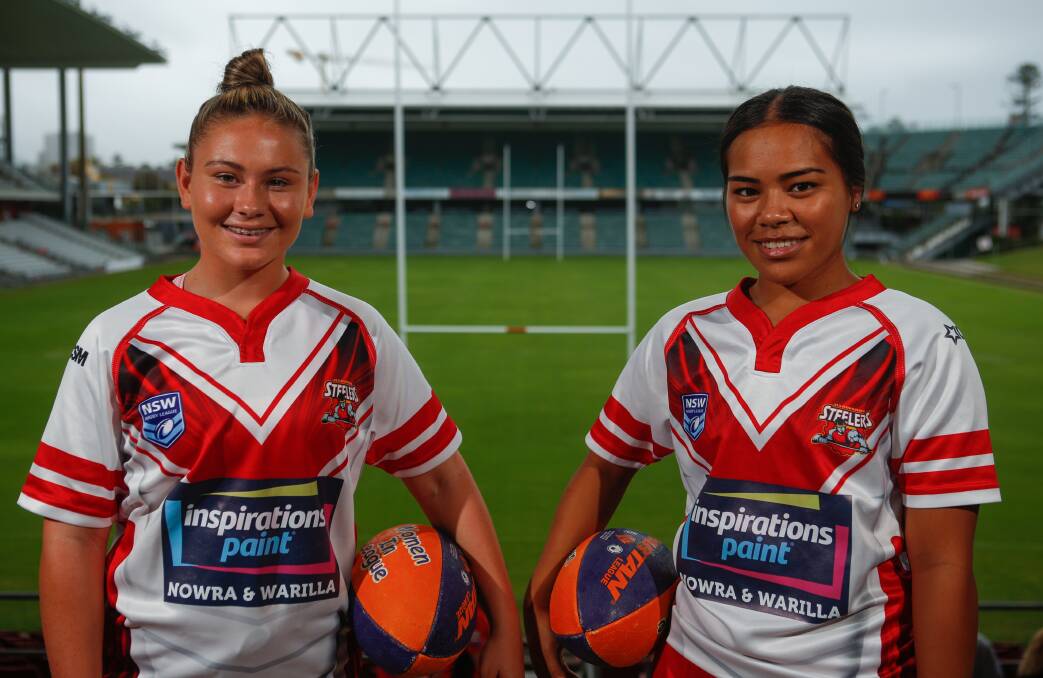 Grand plan: Illawarra Steelers players Keeley Davis and Mikayla Malaki have their eyes fixed on a Tarsha Gale Nines grand final berth. Picture: Adam McLean