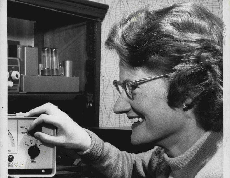 FLASHBACK: Daphne Oram operates her "electronic composer" in 1961. She was one of the first British composers to produce electronic sound and the first woman to design and construct an electronic musical instrument. Picture: Fairfax File