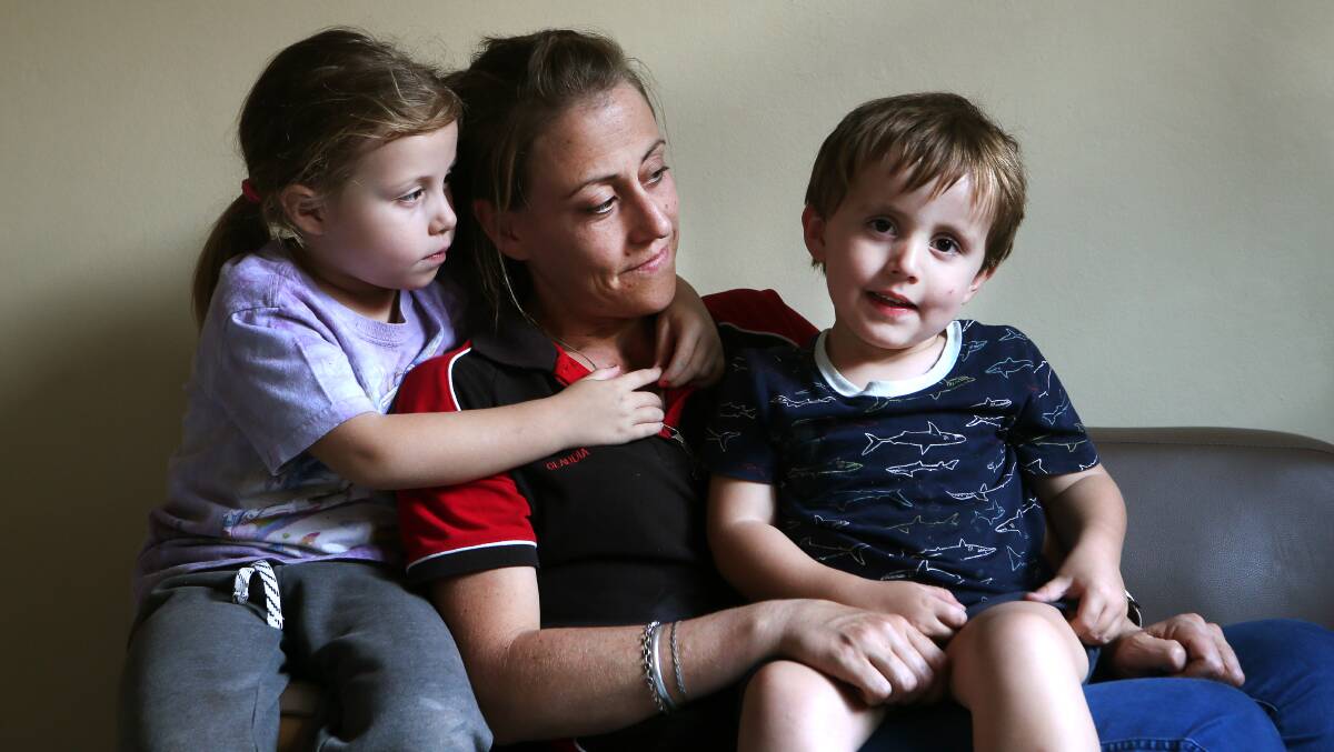 Health concerns: Claudia Garbayo with her children Amara, 4, and Cohen, 3, who are recovering from scarlet fever. She's upset that Cohen was initially misdiagnosed and only treated for a skin condition. Picture: Sylvia Liber