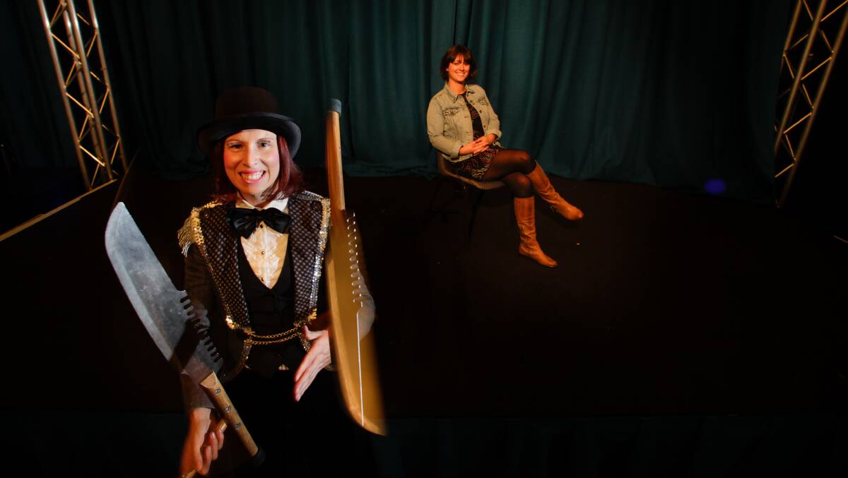 EXPLORING THE UNKNOWN: ​Circus artist Neisha Murphy and Annie Clapton at Wollongong Town Hall ahead of Saturday night's "Made From Scratch" variety show. Picture: Adam McLean