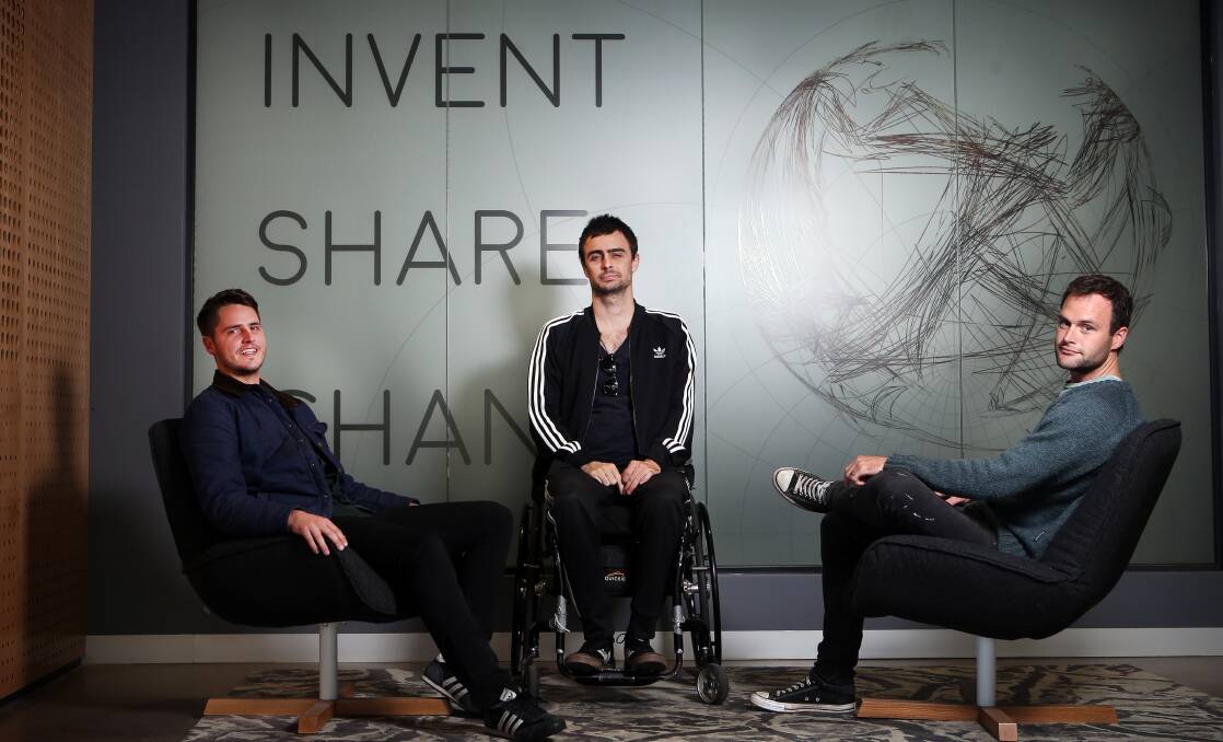 CREATIVES: The founders of Yours and Owls Adam Smith, Ben Tillman and Balunn Jones. Picture: Sylvia Liber