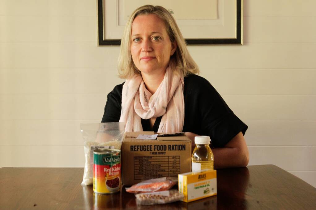 CHALLENGE: Figtree woman Jodi Bush will eat the exact same rations as a refugee for one week as part of the Act for Peace Ration Challenge, to provide vital food and medicine for Syrian families in Jordan. Picture: Adam McLean