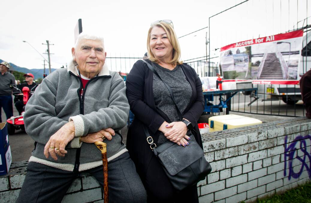 ANGRY: Bevan Fermor and Colleen Rater say it's 'disgusting' other train stations are getting access upgrades but Unanderra again misses out. Picture: Georgia Matts