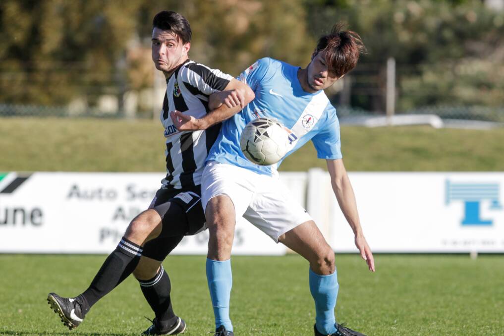 FAST START: Olympic's Yusuke Ueda scored inside the opening 10 second against Port Kembla on Sunday at Wetherall Park. Picture: Adam McLean
