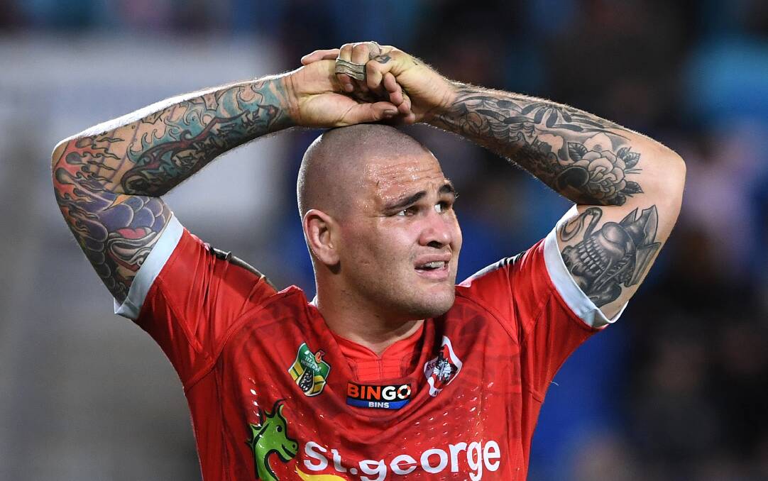 Hope: Dragons prop Russell Packer will be given every chance to recover from a hip injury suffered against Canberra. Picture: AAP Image/Dave Hunt