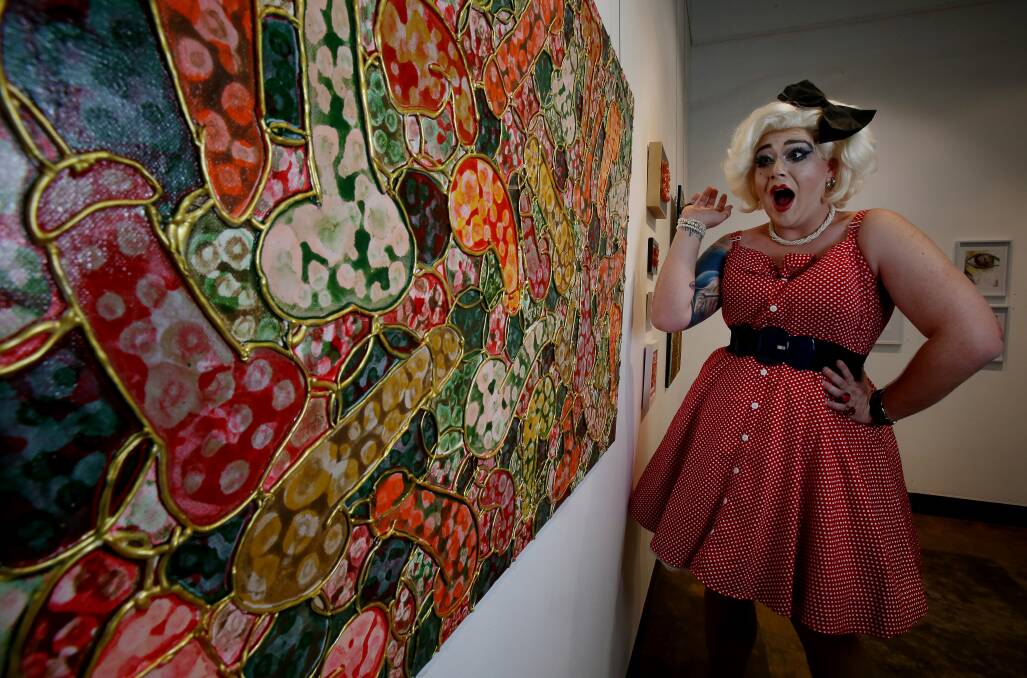 Roxee Horror (formerly Crystal Queer) at the Queer Arts Festival exhibition at Project Contemporary Artspace. Picture: Robert Peet