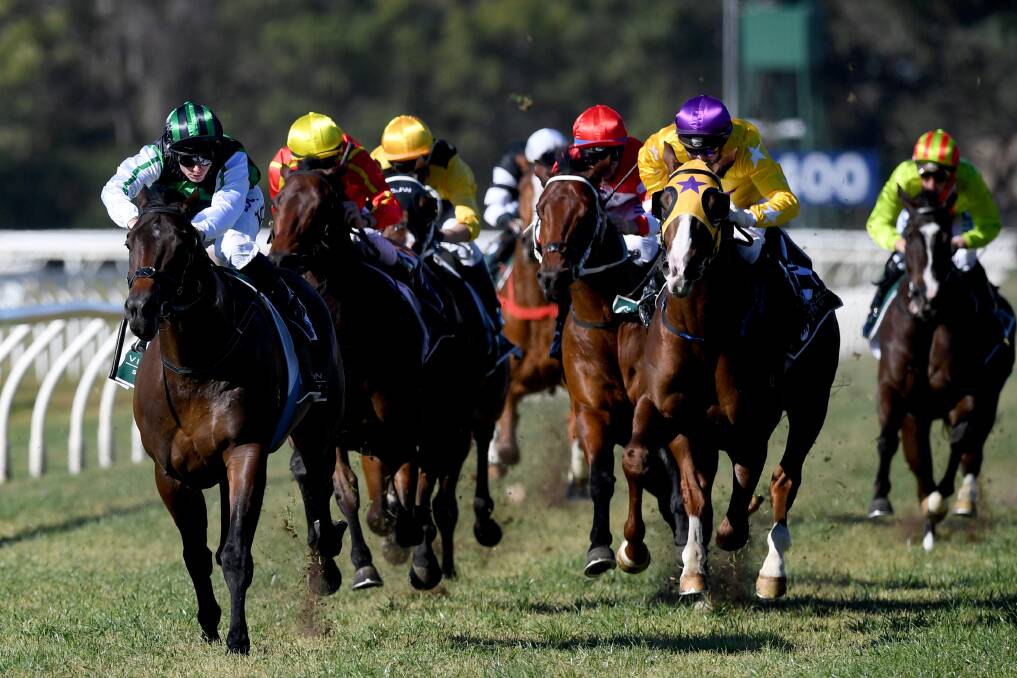 STAR POWER: Bjorn Baker trained Addictive Nature (green and black) will feature at the trials on Wednesday morning at Kembla Grange. Picture: AAP
