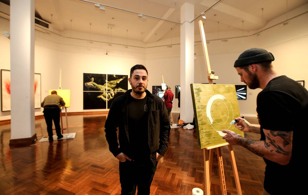 Curator Simon Grant at the opening night of Heuristicat Wollongong Art Gallery. Picture: Sylvia Liber