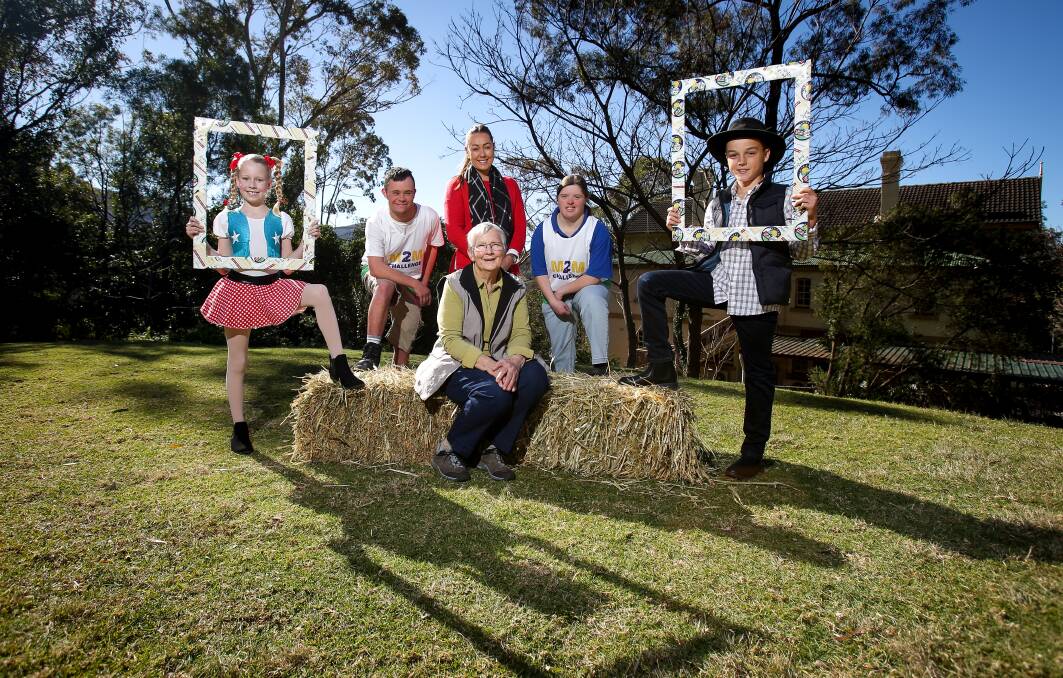 Mia Dewhurst, Ethan Green, Karly Skinner, Elizabeth Roberts, Emily Clarke and Callum Rogers at Mt Kembla school ahead of Sunday's Mt Kembla Day on the Lawn. Picture: Adam McLean