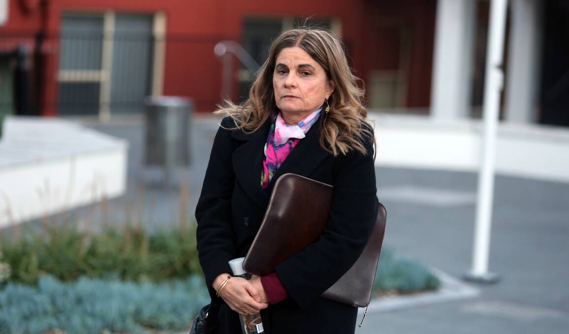 Accused: Illawarra Sports High teacher Despina Haise leaves Wollongong courthouse on Wednesday. She has pleaded not guilty to assaulting a student. 