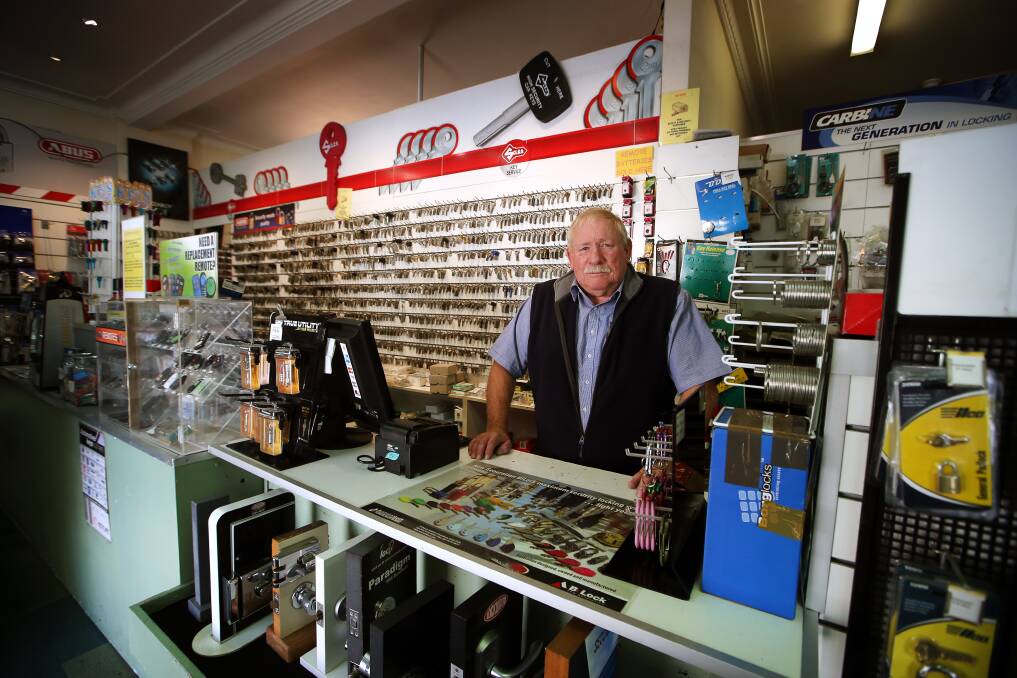 Wollongong locksmith Richard Knowles is one of a number of businesses with phone and internet problems, which the Illawarra Business Chamber is hoping to address with a new campaign. Picture: Sylvia Liber