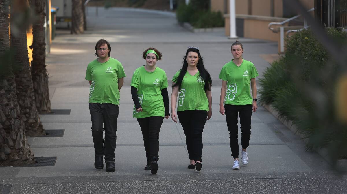 WALKING FOR SUICIDE PREVENTION: headspace Youth Reference Group volunteers Corey De Bruin, Max Rowland, Jess Mahoney and Katie Newton will walk to raise awareness about suicide prevention. Picture: Robert Peet