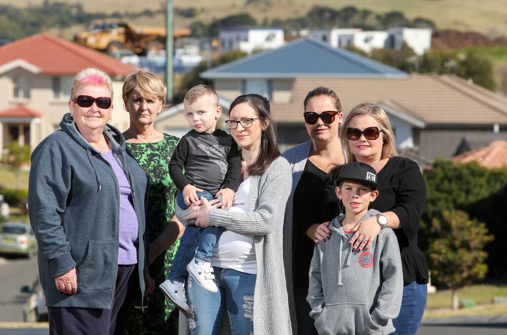DONE AND DUSTED: Shell Cove residents Cathy Herbert, Christine Cribbs, Cole Clark, Amy Clark, Kylie Mark, Vanessa Burchell and Coby Burchell. Pictures: Adam McLean.